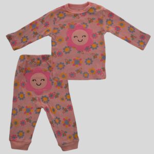 Conjunto rosado flores margarita camisa pantalon