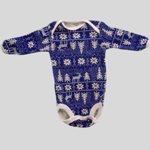 Body Manga Larga Azul Navideño Carters