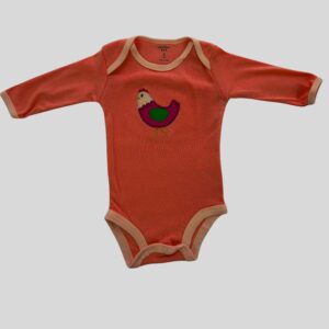 Body Manga Larga Naranja Gallina Estampado Carters
